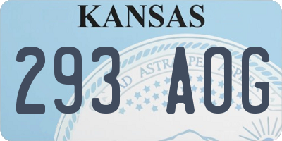 KS license plate 293AOG