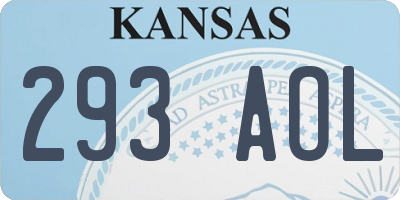 KS license plate 293AOL