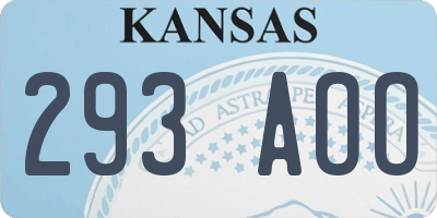 KS license plate 293AOO