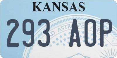 KS license plate 293AOP