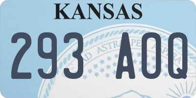 KS license plate 293AOQ