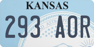 KS license plate 293AOR