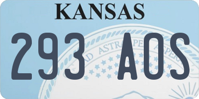 KS license plate 293AOS