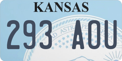 KS license plate 293AOU