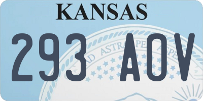 KS license plate 293AOV