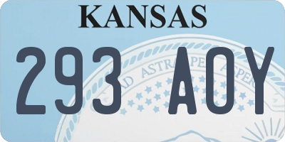 KS license plate 293AOY