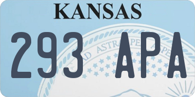 KS license plate 293APA