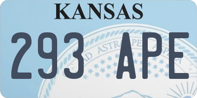 KS license plate 293APE
