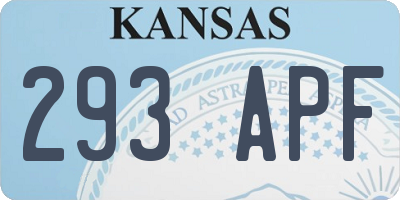KS license plate 293APF