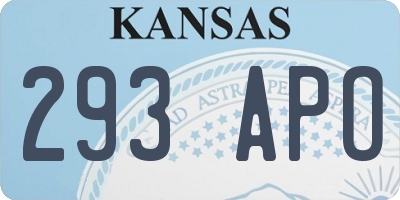 KS license plate 293APO