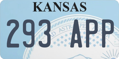KS license plate 293APP