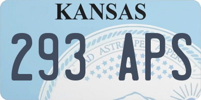 KS license plate 293APS