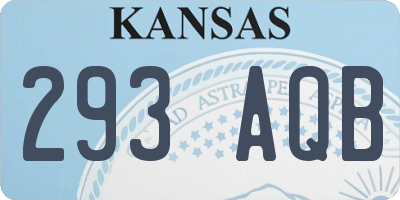 KS license plate 293AQB