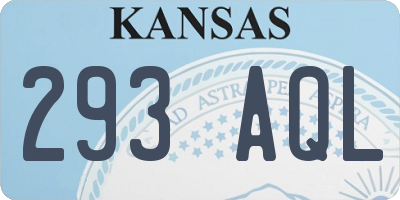 KS license plate 293AQL