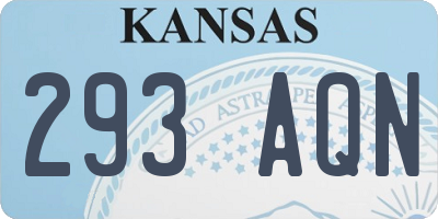 KS license plate 293AQN