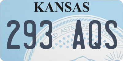 KS license plate 293AQS