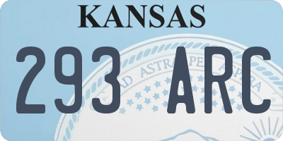 KS license plate 293ARC