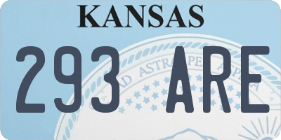 KS license plate 293ARE