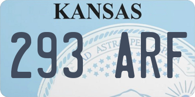 KS license plate 293ARF