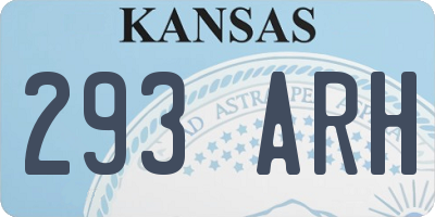 KS license plate 293ARH