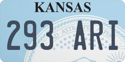 KS license plate 293ARI