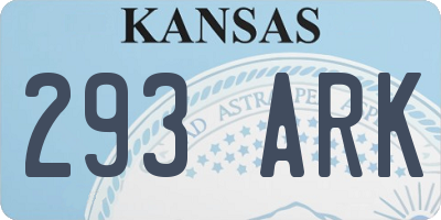 KS license plate 293ARK
