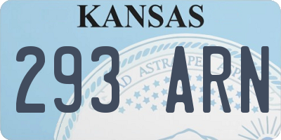KS license plate 293ARN