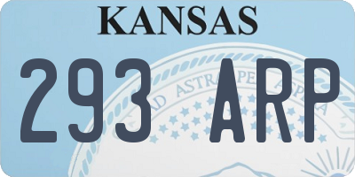 KS license plate 293ARP