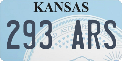 KS license plate 293ARS