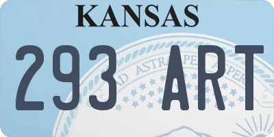 KS license plate 293ART