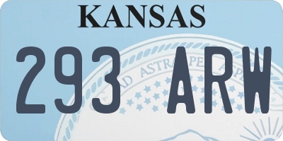 KS license plate 293ARW