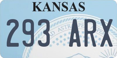 KS license plate 293ARX