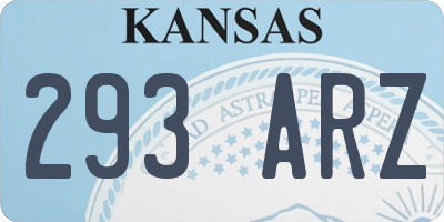 KS license plate 293ARZ