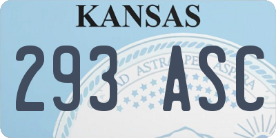 KS license plate 293ASC