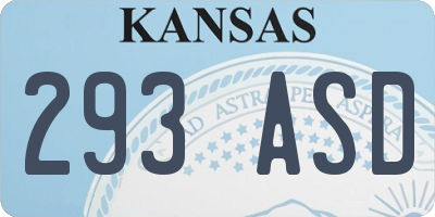 KS license plate 293ASD