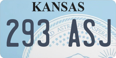 KS license plate 293ASJ