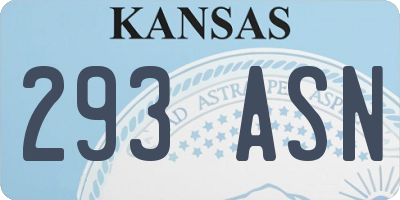 KS license plate 293ASN