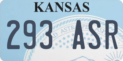 KS license plate 293ASR