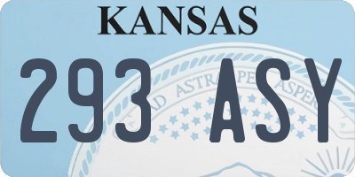 KS license plate 293ASY