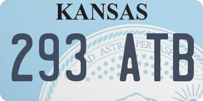KS license plate 293ATB