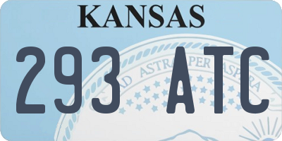 KS license plate 293ATC