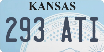 KS license plate 293ATI