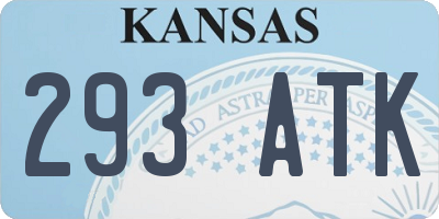 KS license plate 293ATK
