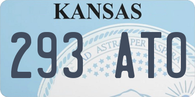 KS license plate 293ATO
