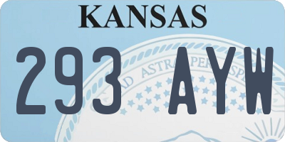KS license plate 293AYW