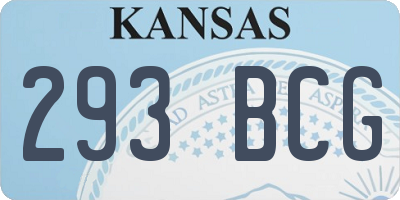 KS license plate 293BCG