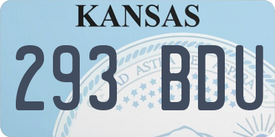KS license plate 293BDU
