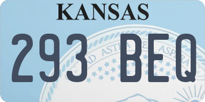 KS license plate 293BEQ