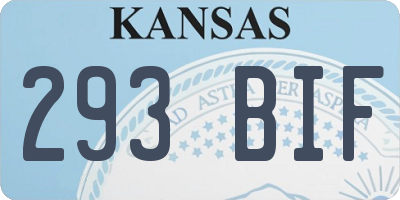 KS license plate 293BIF