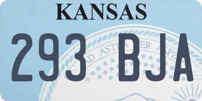KS license plate 293BJA